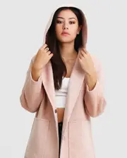 [Belle & Bloom] Walk This Way Wool Blend Oversized Coat - Blush Pink