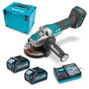 MAKITA 40V Max XGT Brushless X-Lock 2 x 4.0Ah 125mm Paddle Switch Angle Grinder