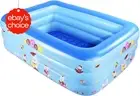 Inflatable Kiddie Pool 82"×57"×25" for Indoor/Outdoor Summer Fun with Soft Floor
