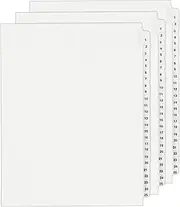 Avery Collated 1-25, Legal Exhibit Unpunched Dividers for Use with Any Binding System, 25 Side Tab Dividers Per Set, Helvetica Bold Type, 3 Sets (21860)