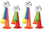 Tabanzhe Vuvuzela Football Horns-4PCS Fan Cheer Plastic Air Horn Party Noisemaker Ball Fan Party Favors for Kids Adul Soccer Football Party Stadium Carnival Sports Games World Cup