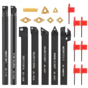 21pcs Indexable Lathe Turning Tool Holder Carbide Inserts Set Wrench Boring Bar