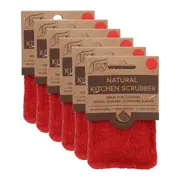 6x White Magic Eco Basics Natural Kitchen Scrubber Dirt/Grim Dish Cleaner Coral