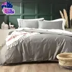 500 Thread Count Natural Bamboo Cotton Bed Sheet Set, King Single, Charcoal