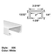 Food-Grade UHMW Plastic C-Channel Push-On Trim, Ht. 13/32" x Wd. 2-3/16" - 5 ft