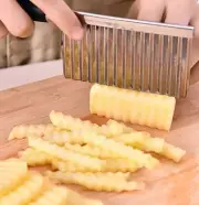 2×Stainless Steel Potato Cutter Chip Salad Vegetable Crinkle Wavy Cutter Tool