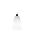 Toltec Carina Chain Hung Pendant, Black, 10.5" Opal Frosted Glass - 93-MB-4641