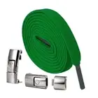 Green Stretchy Elastic No Tie Boot Sneakers Flat Replacement Shoe Laces #2001