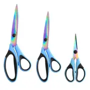 Craft Scissors Set of 3 Pack, All Purpose Sharp Titanium Blades Shears, Rubbe...
