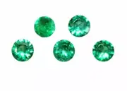 Natural Fine Vivid Green Emerald Round Diamond Cut AAA Zambia