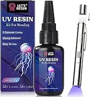 LET'S RESIN UV Resin Kit with Light, Bonding&Curing in Seconds, 30g UV Resin with Flashlight for Welding, Jewelry UV Glue Adhesive for Plastic Repair, Glass Light, Craft Decor