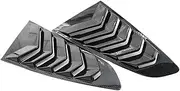 2pcs Rear Louver Window Compatible for Ford Mustang 2015-2020 Car Side Shutter Blind Shades Cover Carbon Fiber Trim Sticker Vent Accessorie(Carbon)