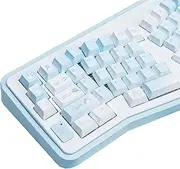 Light Blue Custom Keycaps Set, Cherry Profile Thick PBT Keycap, Cute Snowman Theme 145 Keys Five Sided Dye Sublimation Cherry MX Key Cap for ISO/ANSI Layout Mechanical Gaming Keyboard