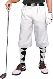 White Microfiber Golf Knickers (Plus Fours) for Men