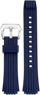 KTKBXUDMUL 20mm Waterproof Silicone Watch Strap for Casio Edifice Series ECB-10YPB ECB-950 Special Convex Rubber Watchband Sports Bracelet(Blue sk)