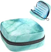 Period Bag,Sanitary Napkin Storage Bag,Blue Green Marble Texture,Tampon Holder for Purse