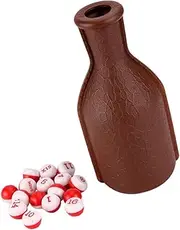 PAMINGONO Billiard Shaker Bottle Set with Balls Snooker Pool Accessory for Home and Pub Entertainment Durable Plastic Dice Shaking Bottle Brown