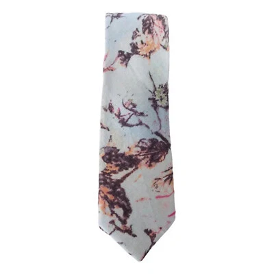 ORIGINAL PENGUIN Light Blue Abstract Floral Linen Woven Slim Tie