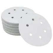 Sandpaper Round 150x150mm 80 Grit 50 Pcs White Hook & Loop Sanding Sheets