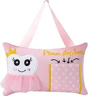 free-space Tooth Fairy Pink Ballerina Embroidered Tooth Fairy Pillow with Pocket Kids Keepsake Gift (Pink)