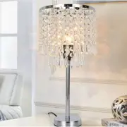Stainless Steel Base Morden Crystal Bedside Light Room Table Desk Lamp