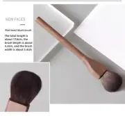 Flat Head Blush Brush Walnut Wood Makeup Brush Set - Powder, Blush, and Contour