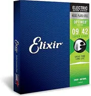 [Elixir] 19002 Optiweb Coating Nickel Plated Electric Guitar 6-Strings, Super Light .009-.042 Gauges