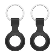 [2 pack] MEZON Black Silicone Protective Case Holder for Apple AirTag Tracker with Keychain Ring (Silicone, 2x Black) – FREE EXPRESS