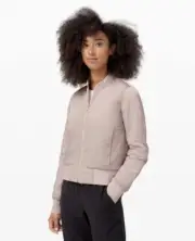 LULULEMON NON STOP BOMBER REVERSIBLE JACKET IN PINK FAWN SIZE 10 NEW WITH TAGS