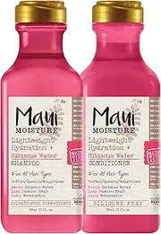 [Maui Moisture] Lightweight Hydration + Hibiscus Shampoo + Conditioner for Daily Moisture, No Sulfates, 13 Fl Oz