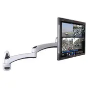 White Dual-section Telescopic Monitor Stand - Wall-mounted