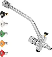 Foam Cannon Dual-Connector Accessory,Pressure Washer Double Tip Attachment for Soap Cannon,1/4" Quick Connect,5 Pressure Washer Sprayer Nozzles