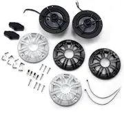 Kicker 45KM44 4" 4-Ohm with Charcoal & White Grills