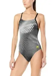 SPEEDO Warped Weave Flyback Onepiece Women's Performance Racing Swimsuit Sz: 30