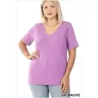 Our Favourite Short Sleeve V-Neck Top - Dark Mauve
