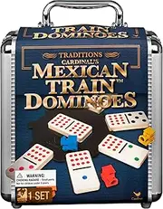 Cardinal Mexican Train Domino Game with Aluminum Case