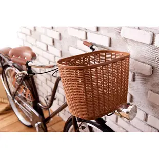 *快樂生活百貨*自行車單車優質咖啡色菜籃/高強度塑膠車籃子/置物架/可愛寵物籃/附配件包