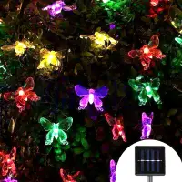 在飛比找蝦皮購物優惠-蝴蝶太陽能燈串戶外景觀創意led電池燈串聖誕裝飾燈