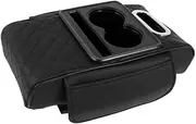 Armrest Box Pad Car Center Console Pad Multifunctional Phone Slot Tissue Box Slot with Cup Holder for Vehicle, Black
