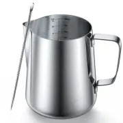 12 Ounces Stainless Steel Milk Frothing Pitcher, Measurements on Both Sides, ...