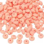 180 Pcs Bulk Silicone Lentil Beads, 12mm Abacus Beads, Pink