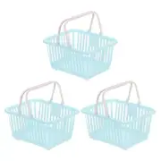 Mini Shopping Baskets with Handles Small Tiny Baskets, 3Pcs, Blue