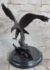 Art Deco Wildlife American Bald Eagle Hot Cast Detailed Bronze Sculpture Statue