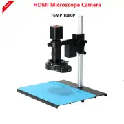 16MP 1080P HDMI Microscope Camera + 150X C-Mount Lens + 56-LED Ring Light+Stand