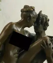 Collectible Hand crafted Diablo Devil Lucifer With Nude Nymph Bronze Statue Deal