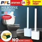 Bathroom Silicone Bristles Toilet Brush Holder Cleaning Brush Set New/ Soap Dish