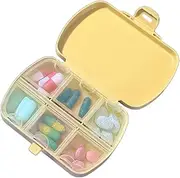 Small Pill Box,6 Compartments Pill Dispenser - Vitamin Case, Pill Organizer, Pill Holder, Portable Pill Case for Fish Oils, Pills, Supplements