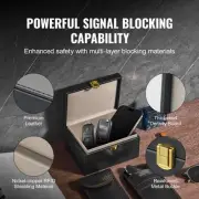 Faraday Signal Blocking Holder for 5 to 8 Keys with 2 Key Bags Black