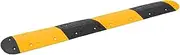 Durable Rubber Speed Hump Yellow & Black 226x32.5x4 cm - Highly Visible Threshold Ramp for Doorways and Garages, Anti-Slip Texture,Easy Installation with Screws,Transition for Wheelchairs and Vehicles