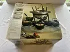 Trudeau Universal NEW Fondue Set 30 PCS Lazy Susan Tempered Glass Rotating Base
